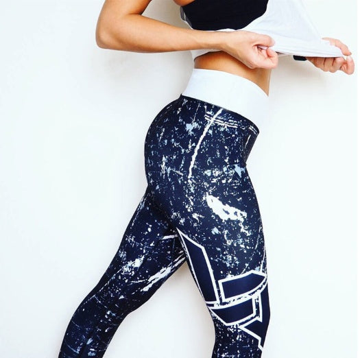 Women’s Digital Print Breathable Leggings – Sporty Stretch Pants