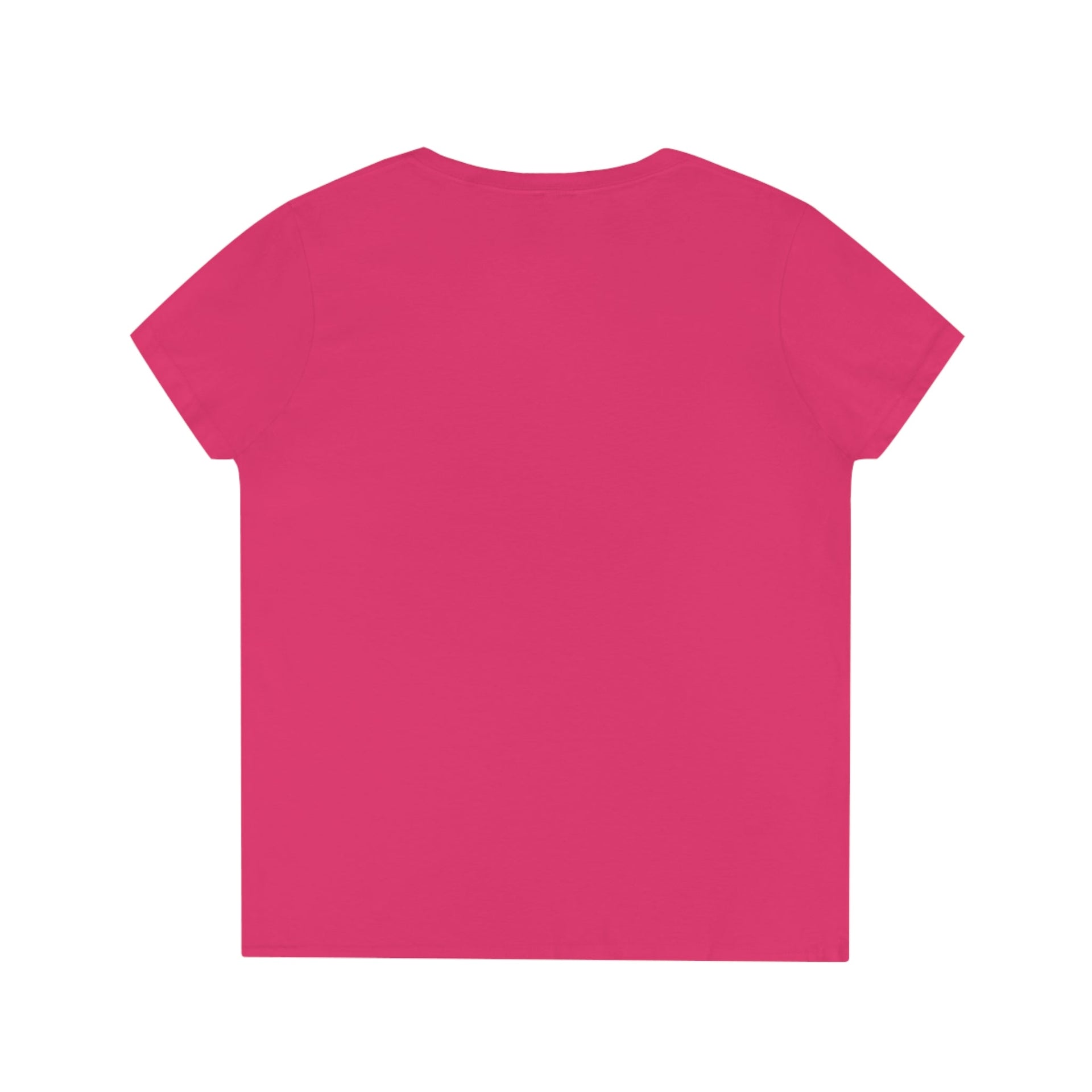 Women's V-Neck Cotton T-Shirt with 3 Hearts Print