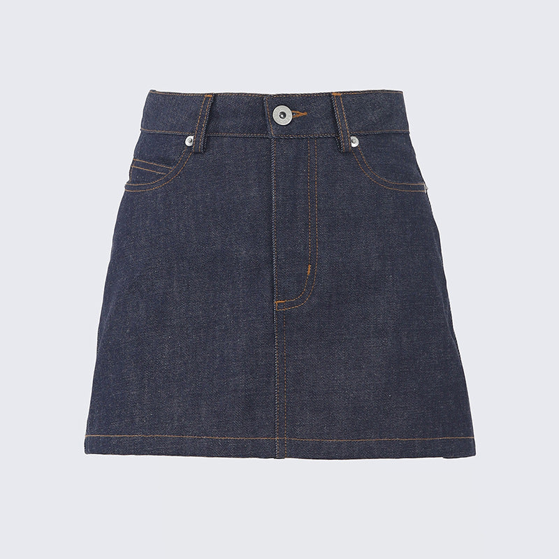 Women's Classic Denim Mini Skirt - Dark Wash Versatile Summer - Image 6