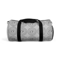 Custom printed lightweight polyester Oxford canvas duffel bag with black adjustable shoulder strap