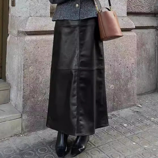 Women's High-Waisted Straight Leg Midi Skirt in Classic Black - Image 2