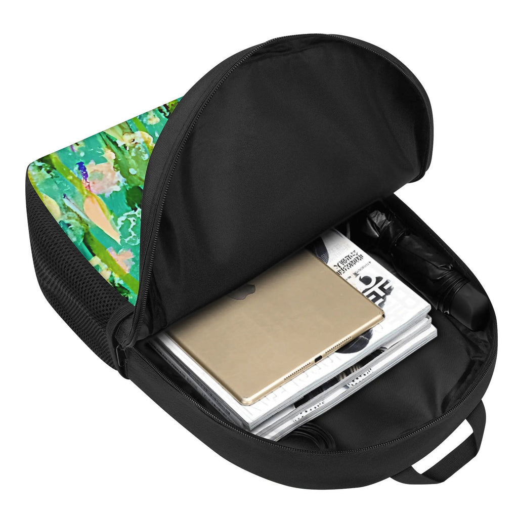 Turquoise & Yellow 17 Inch School Backpack
