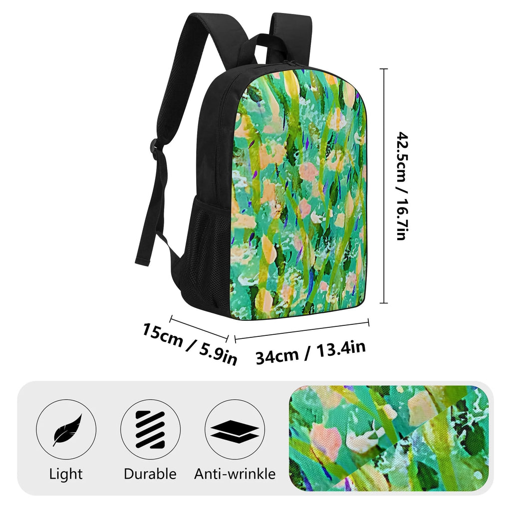 Turquoise & Yellow 17 Inch School Backpack