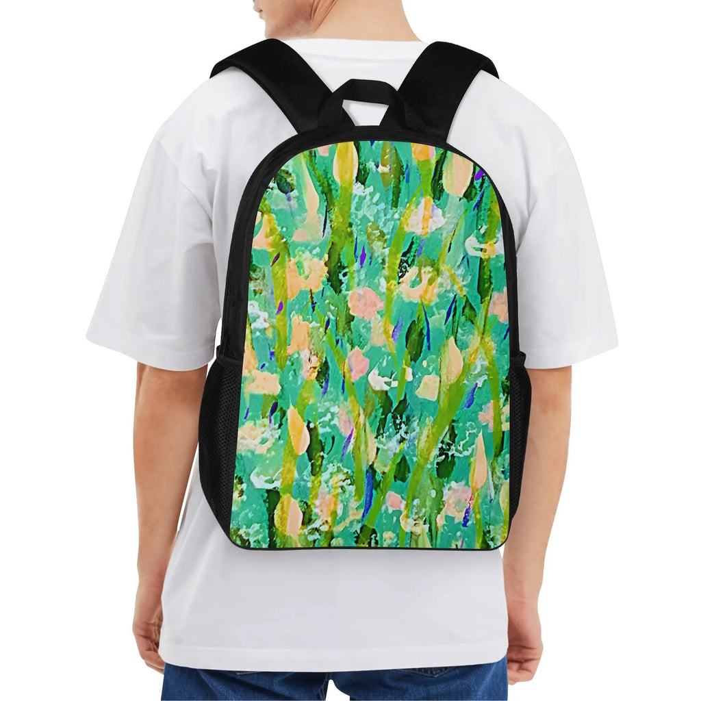 Turquoise & Yellow 17 Inch School Backpack