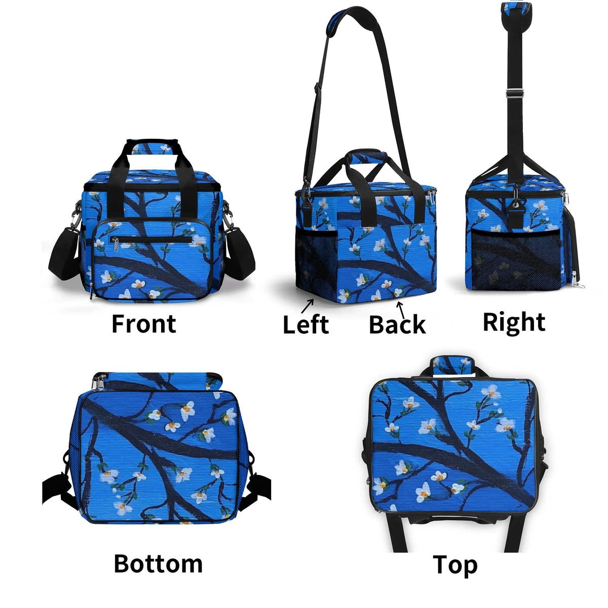 White Blossom Insulated Picnic Cooler Bag