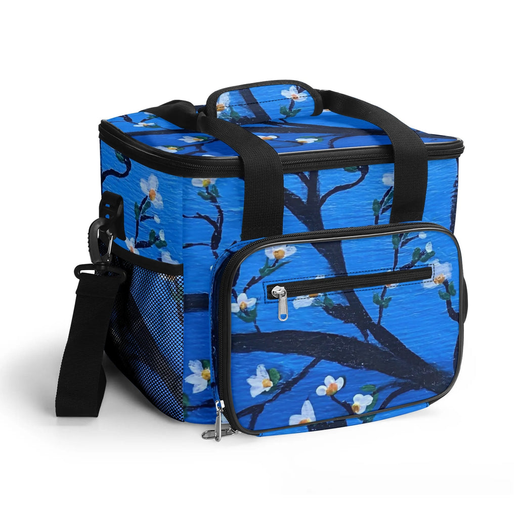 White Blossom Insulated Picnic Cooler Bag