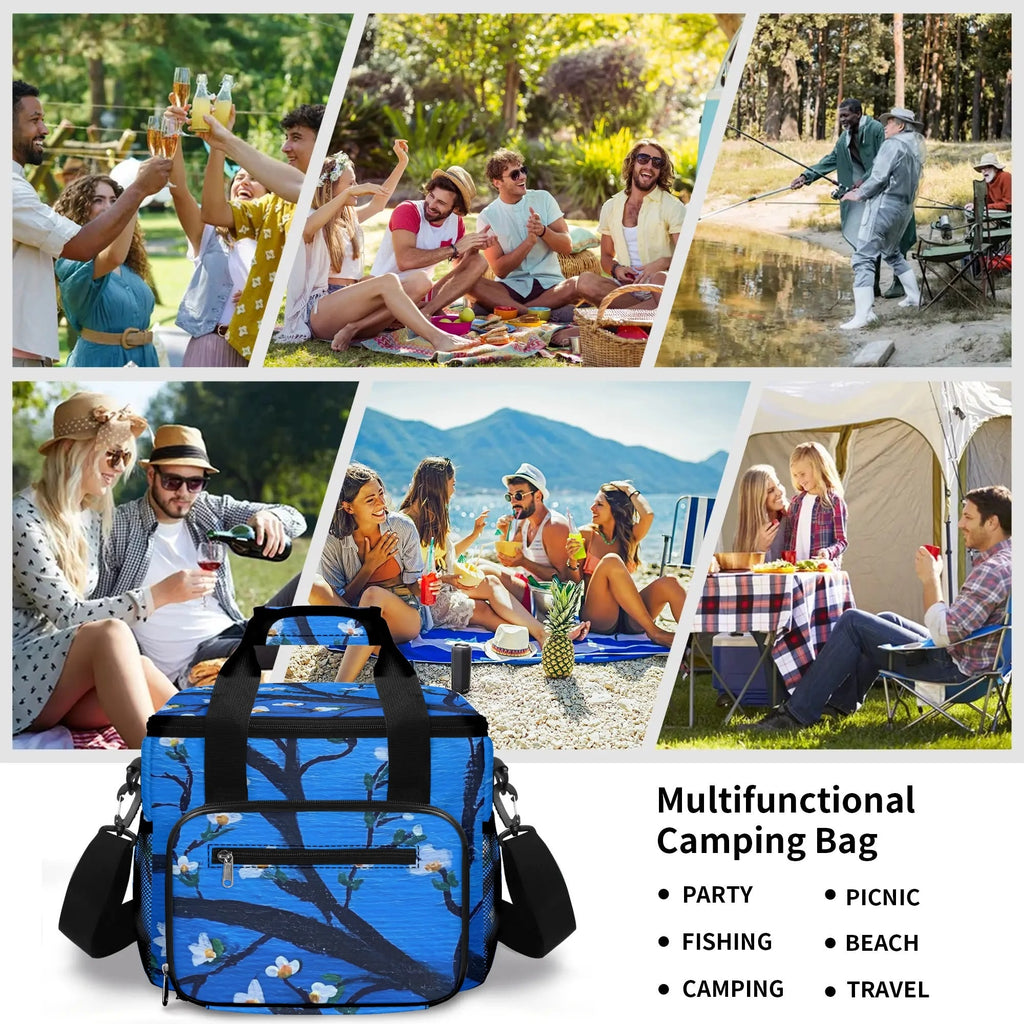 White Blossom Insulated Picnic Cooler Bag