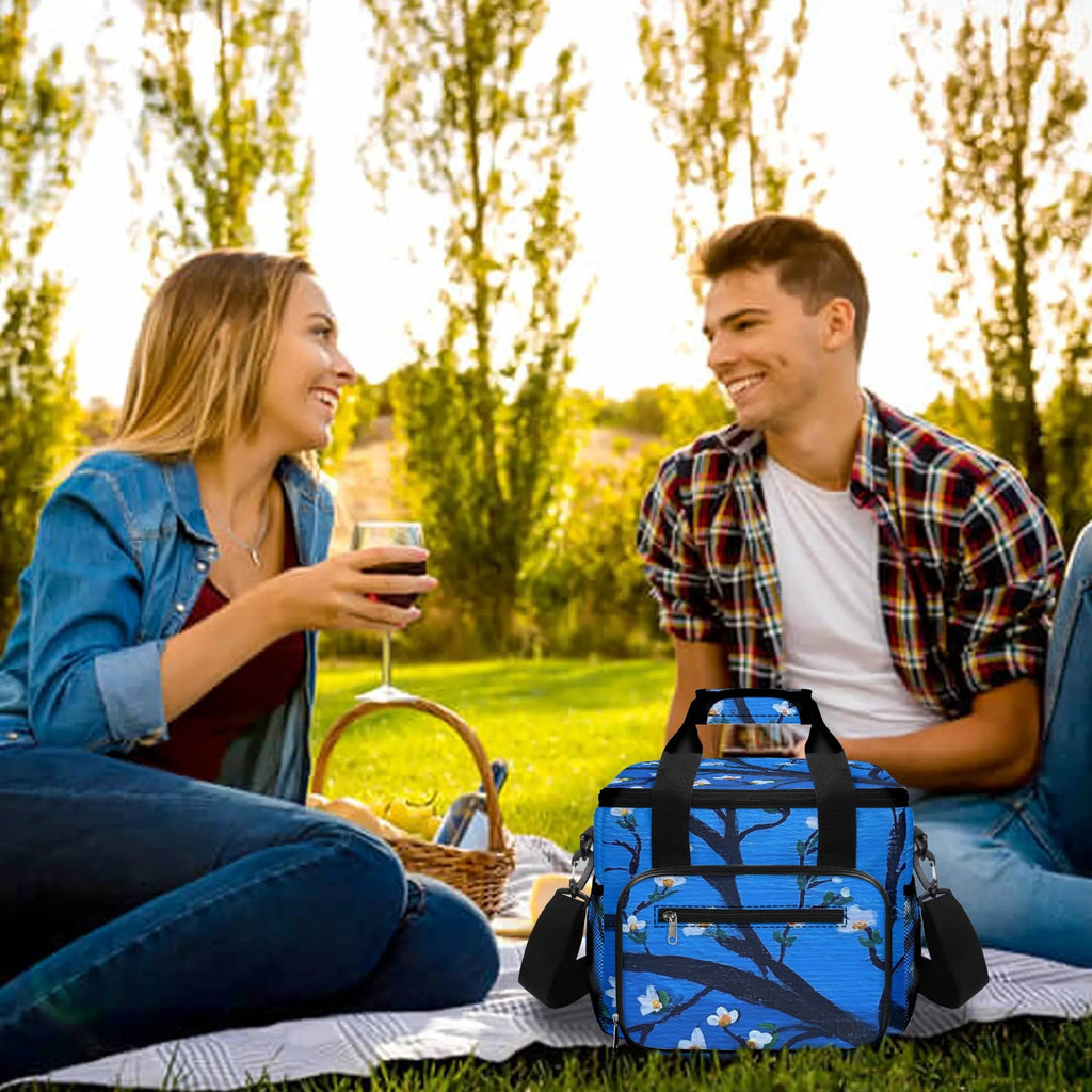 White Blossom Insulated Picnic Cooler Bag