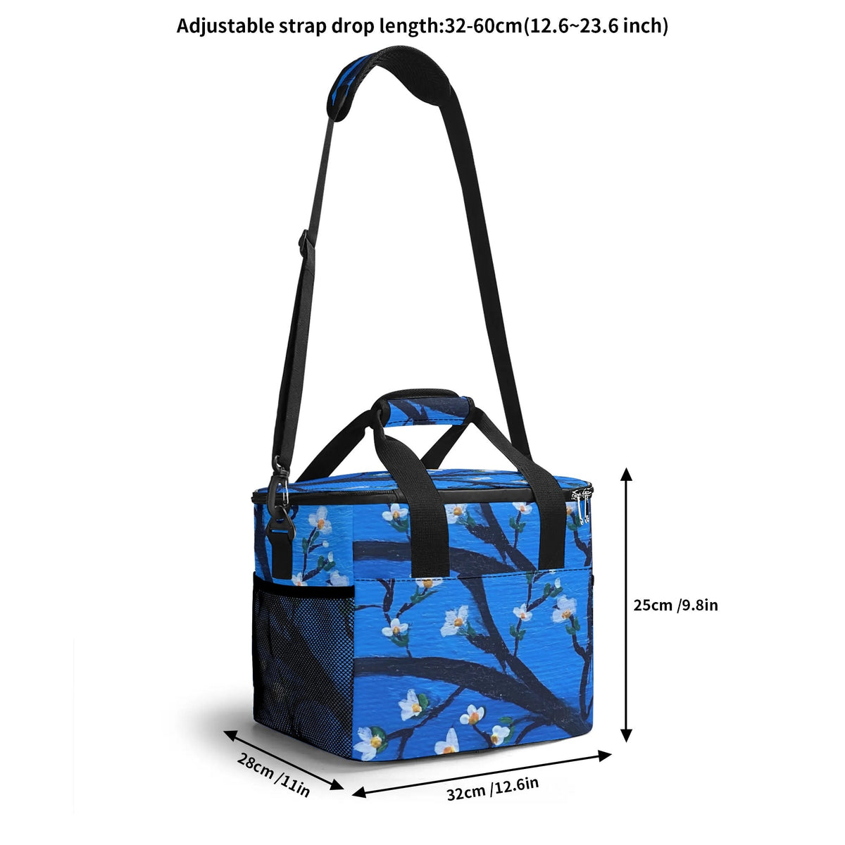 White Blossom Insulated Picnic Cooler Bag