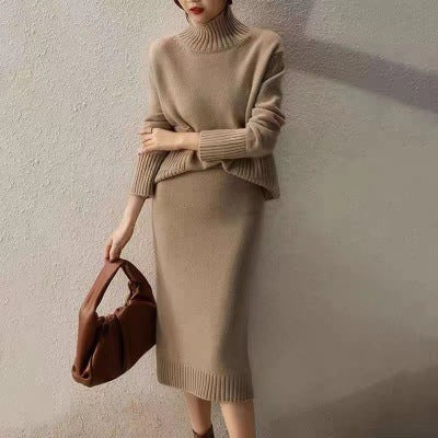 Fashion Women's Knit Two Piece Set Loose Cozy Chic Skirt