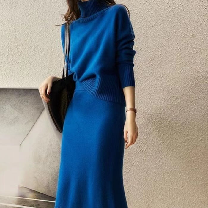 Fashion Women's Knit Two Piece Set Loose Cozy Chic Skirt