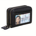 Genuine Leather RFID Wallet Small Zipper Card Holder