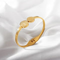 Gold Stainless Steel Religious Priest Spring Hinge Bracelet