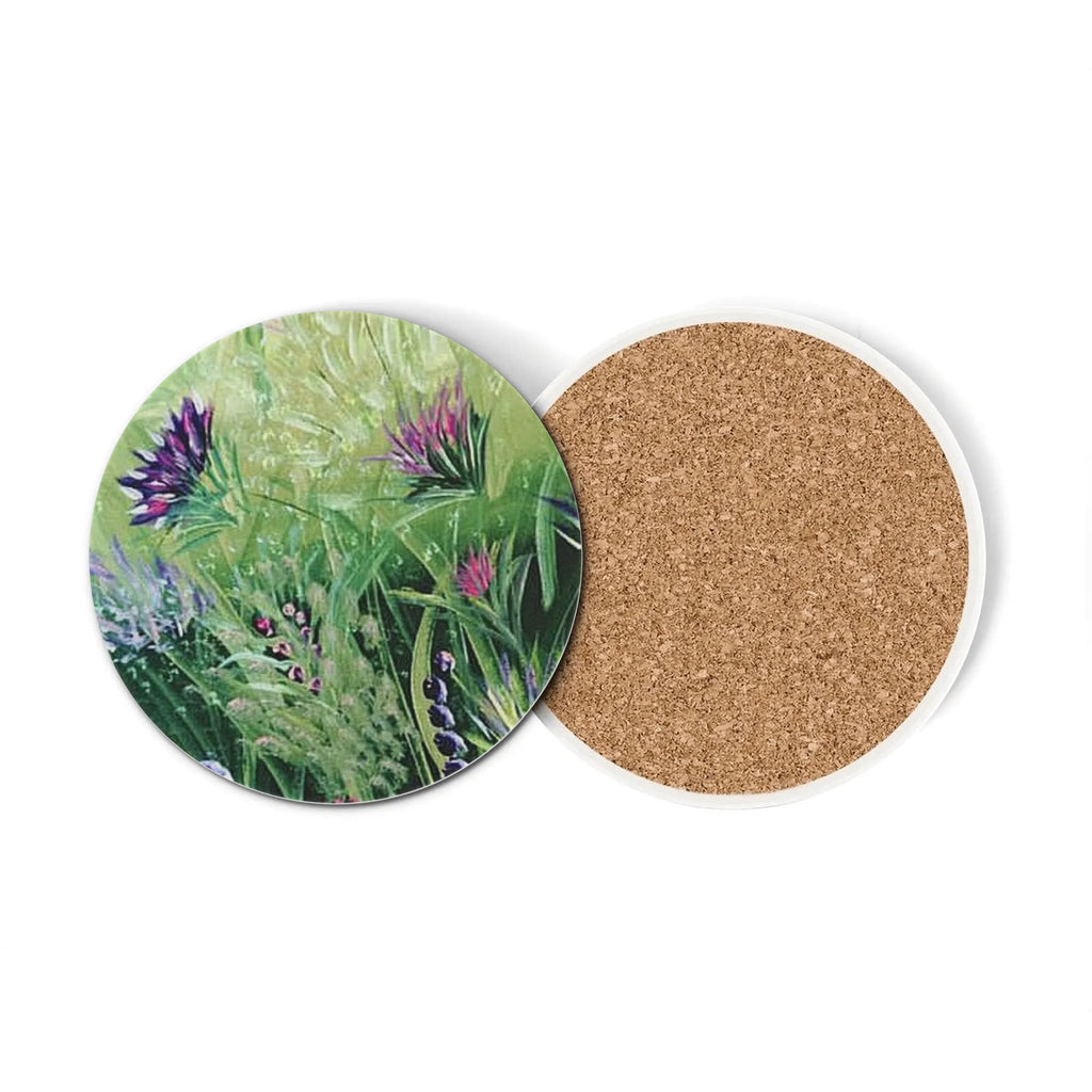Wildflower Meadow Round Ceramic Coasters (Set of 4)