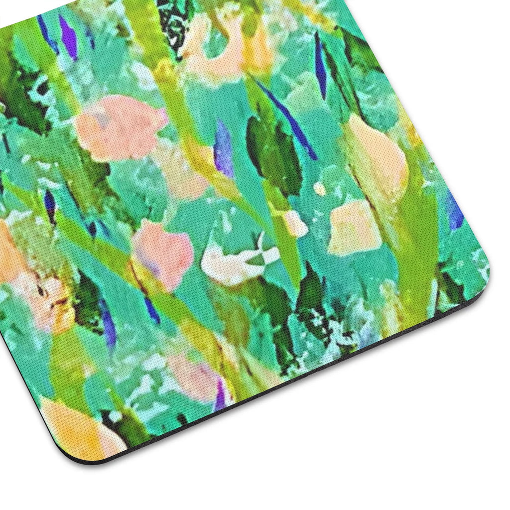 Turquoise & Yellow Rubber Coasters (Set of 4)