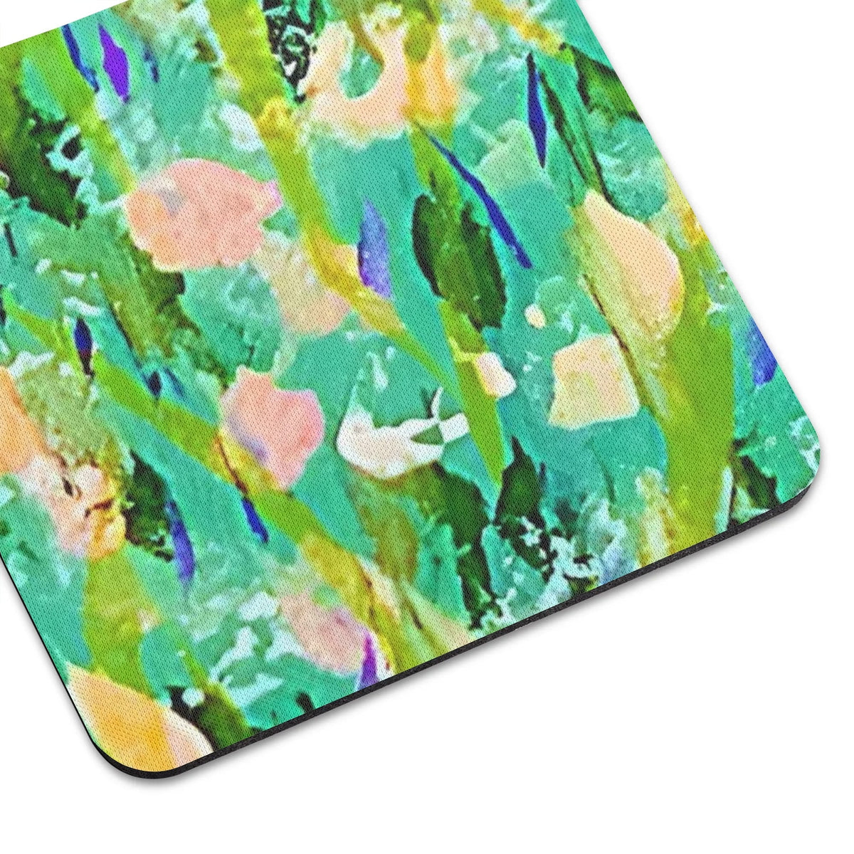 Turquoise & Yellow Rubber Coasters (Set of 4)