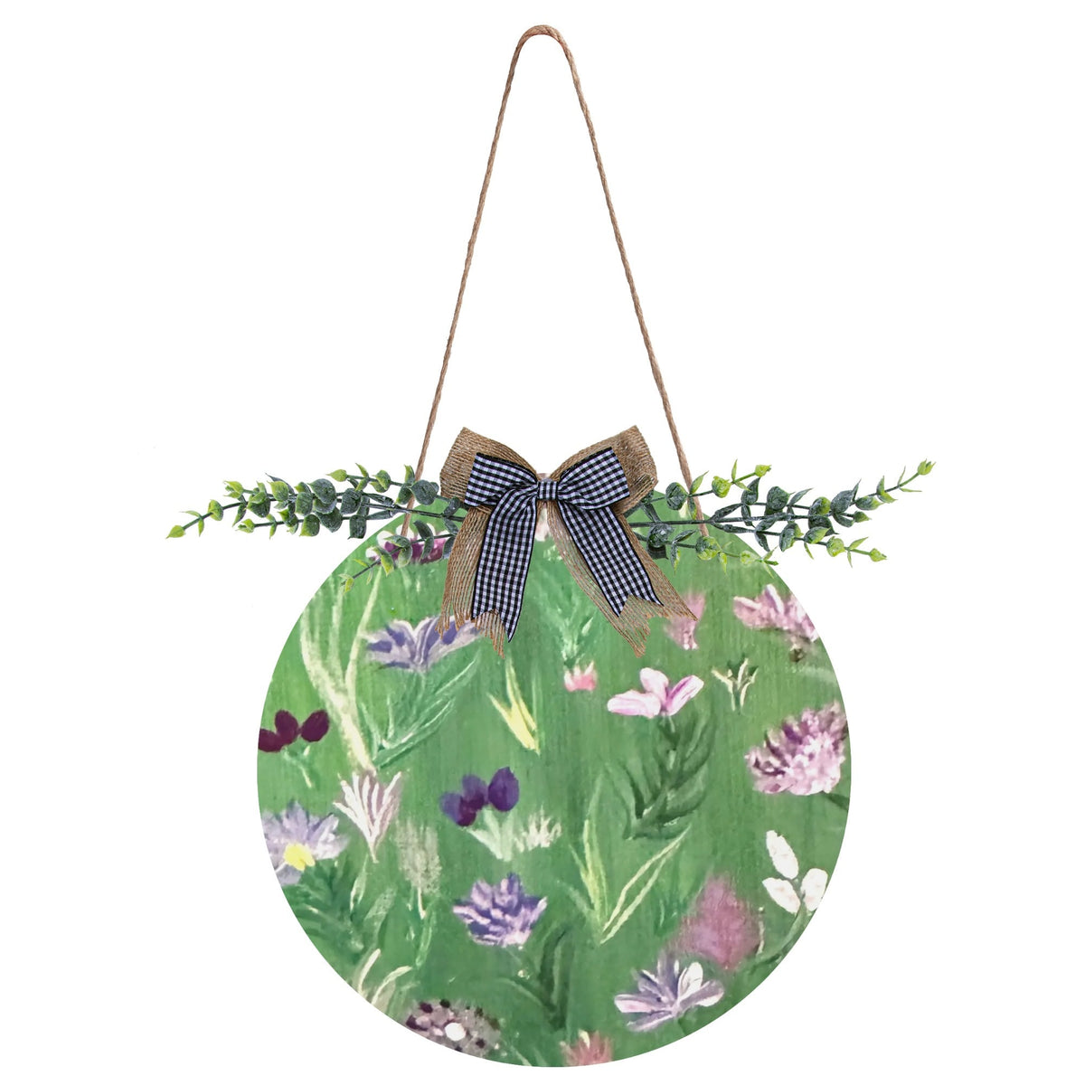 Floating Flowers Round Door Sign