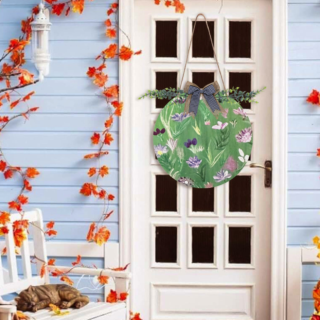 Floating Flowers Round Door Sign
