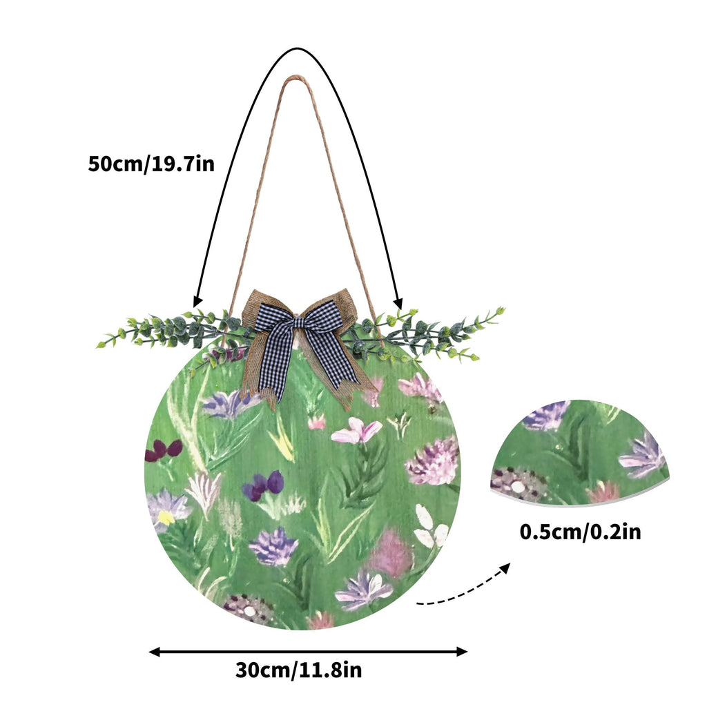 Floating Flowers Round Door Sign