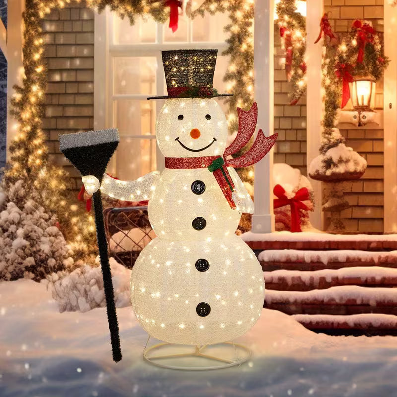 5 ft Illuminated Snowman with Collapsible Design