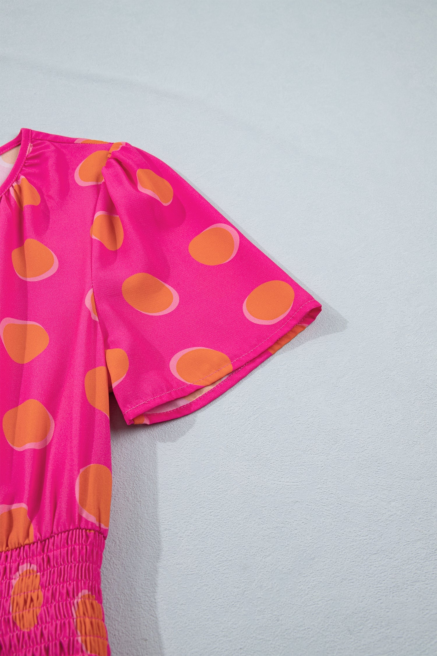 Myra High Waist Midi Dress - Vibrant Polka Dot V-Neck A-Line