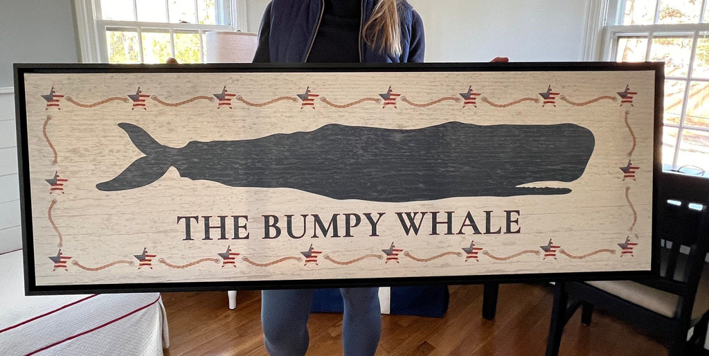 Personalized Whale Canvas Wall Art, Coastal Nursery Decor Sign
