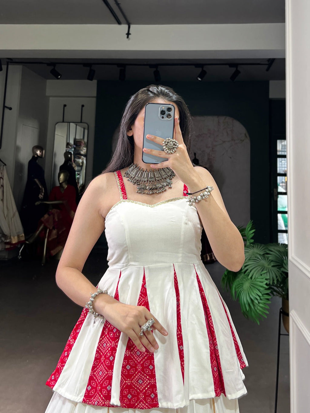 White Pure Rayon Lehenga Choli with Multi Patch Work and Lace