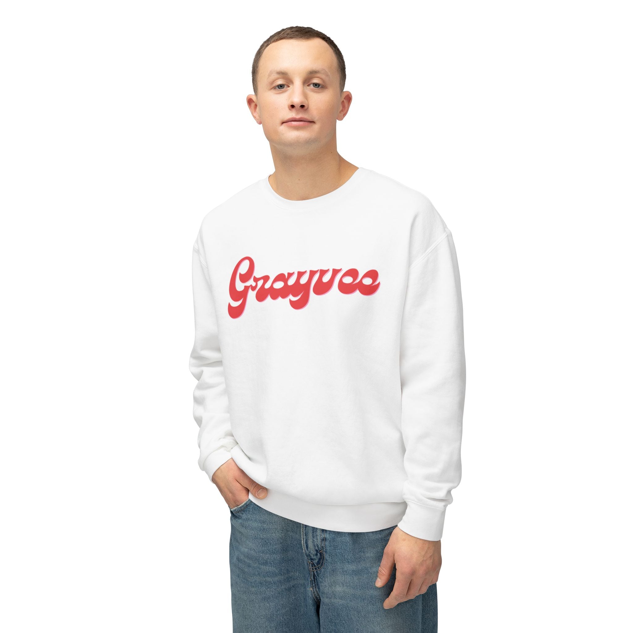 Unisex Lightweight Crewneck Sweatshirt in Charcoal and Cream