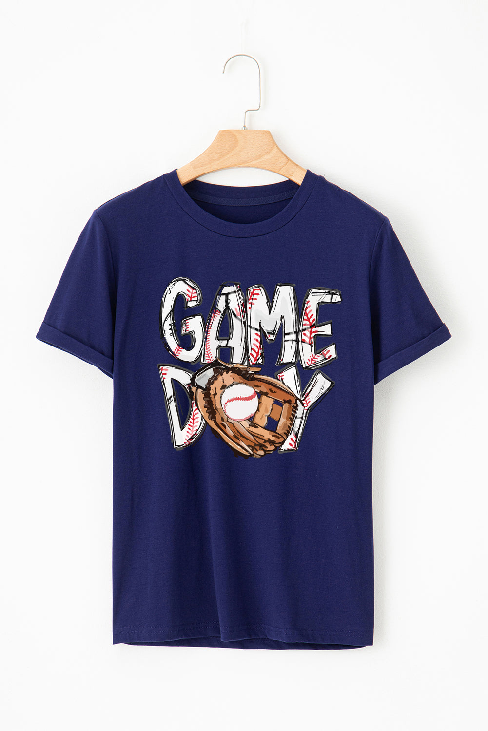 Blue GAME DAY TOUCH DOWN Graphic T Shirt for Football Season