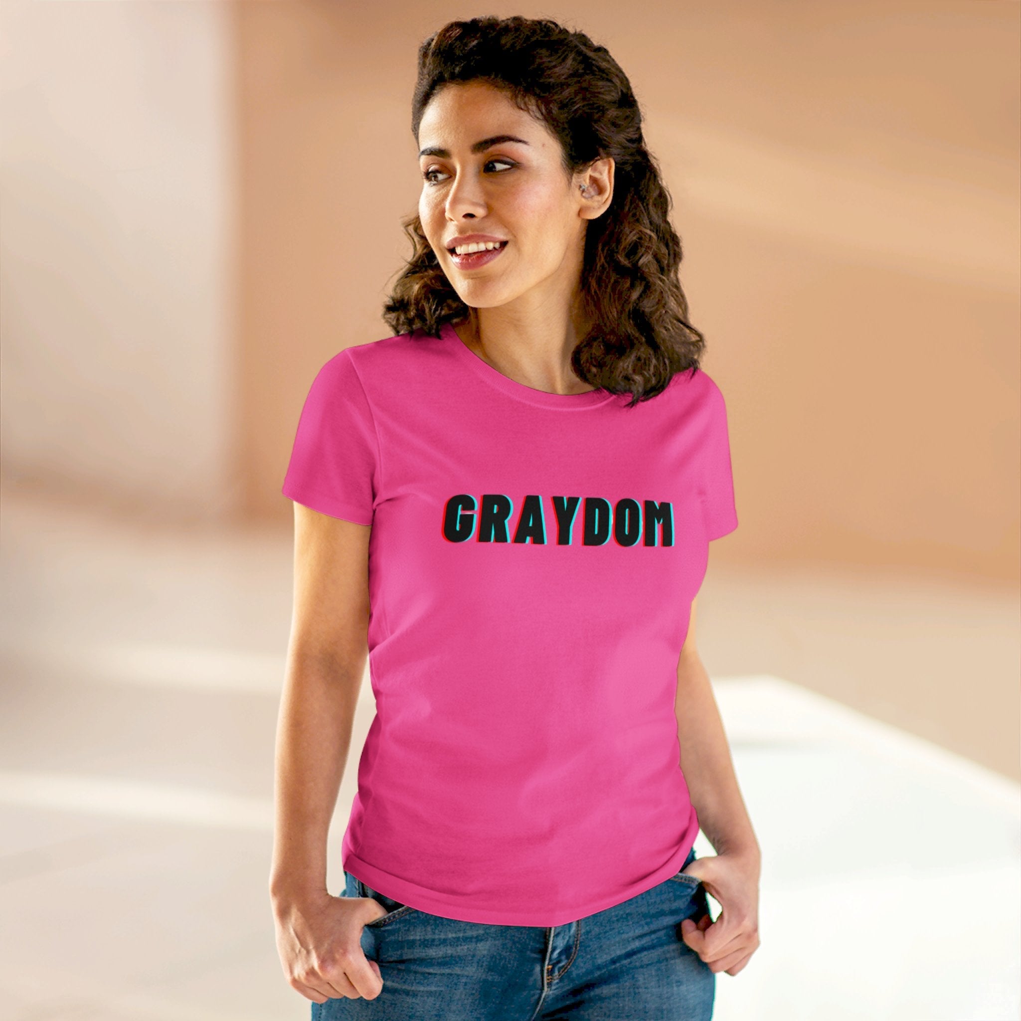 Women's Midweight Cotton Crew Neck Tee - Minimalist Streetwear Style