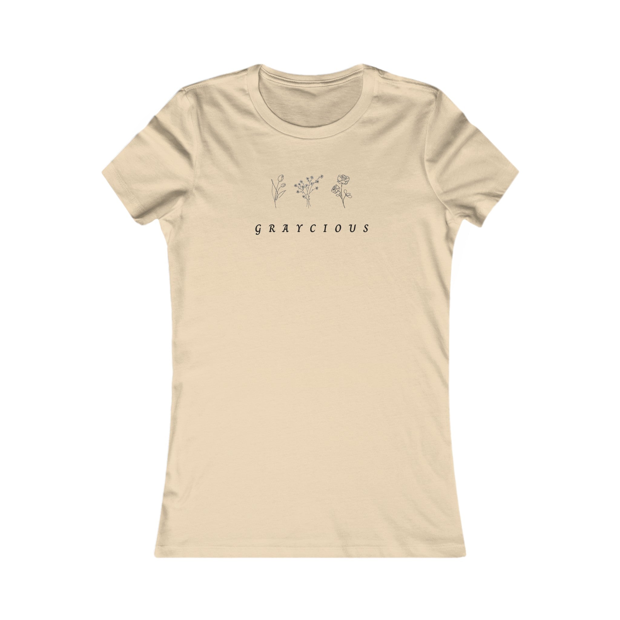 Women's Favorite Cotton Tee Minimalist Botanical Style Top