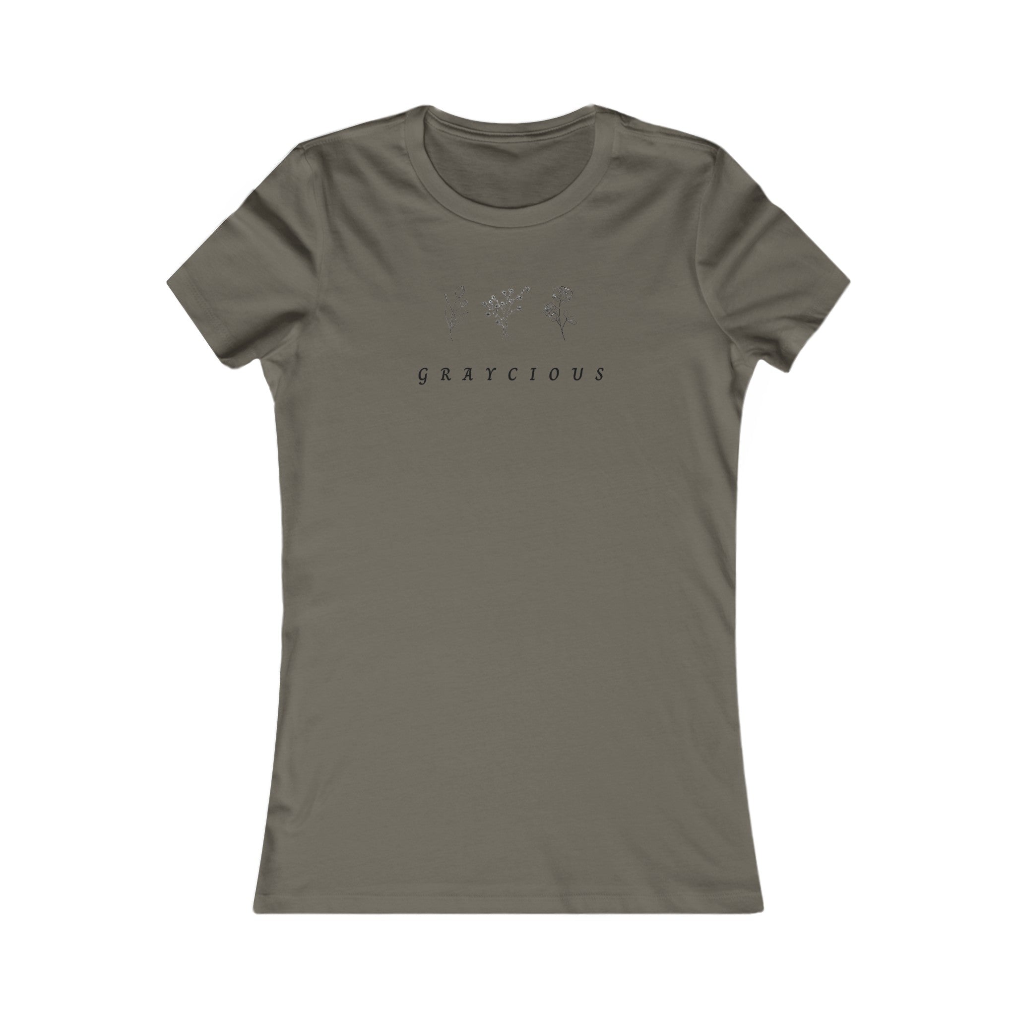 Women's Favorite Cotton Tee Minimalist Botanical Style Top