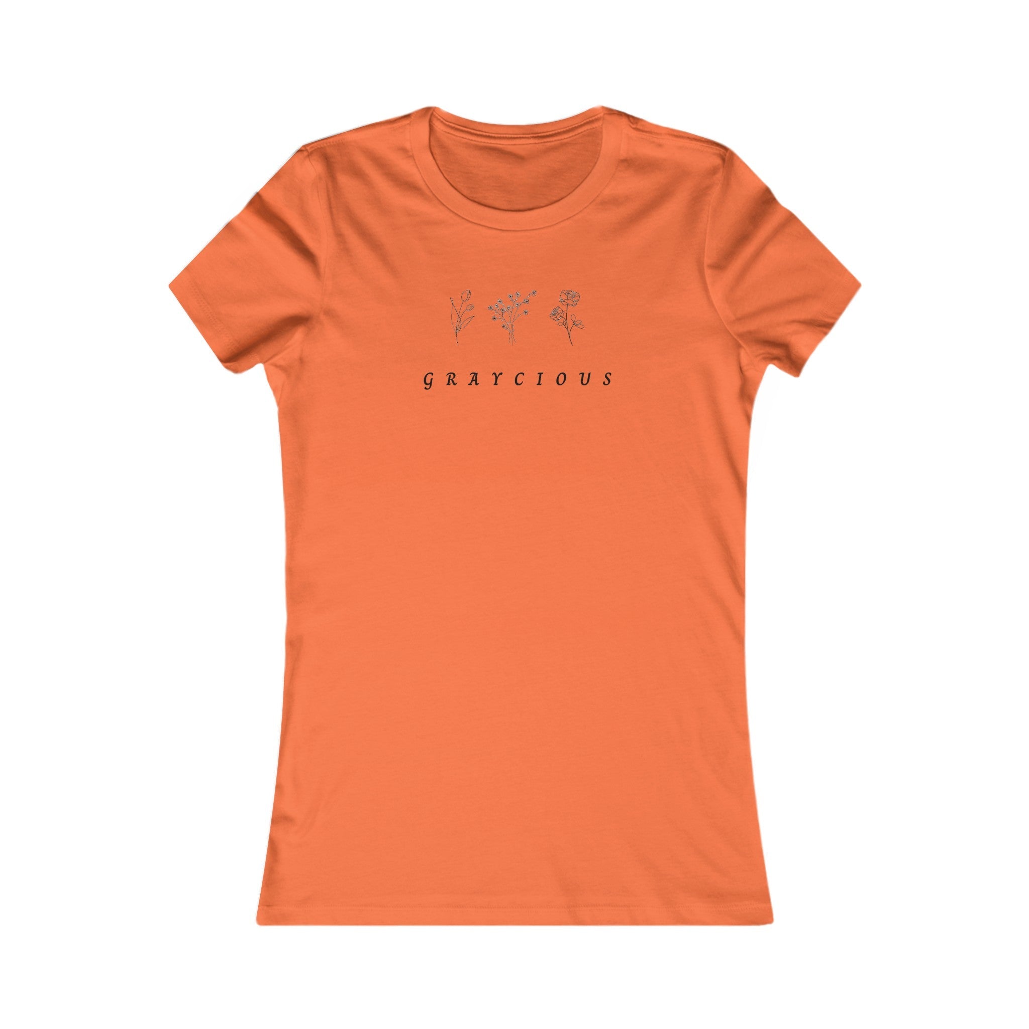 Women's Favorite Cotton Tee Minimalist Botanical Style Top