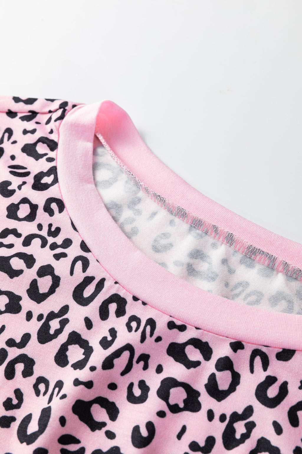 Leopard Patchwork Loose Short Sleeve Top