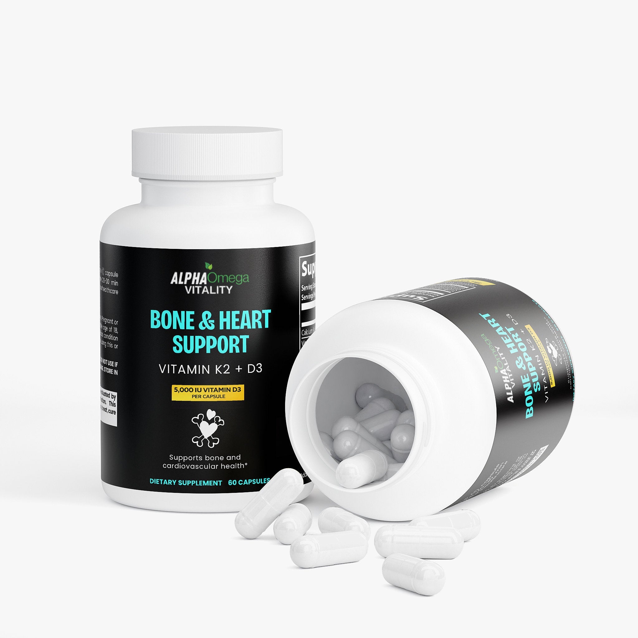 Bone and Heart Support with Vitamin K2 & D3 - 60 Capsules