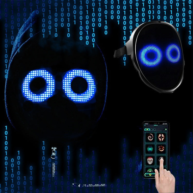 LED Luminous Face Changing Mask Bluetooth App Control Party Prop