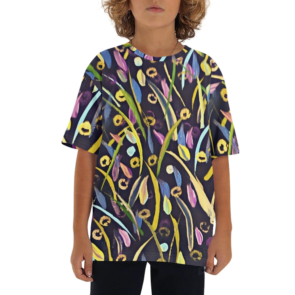 Golden Dots on Navy Kids' T-Shirt