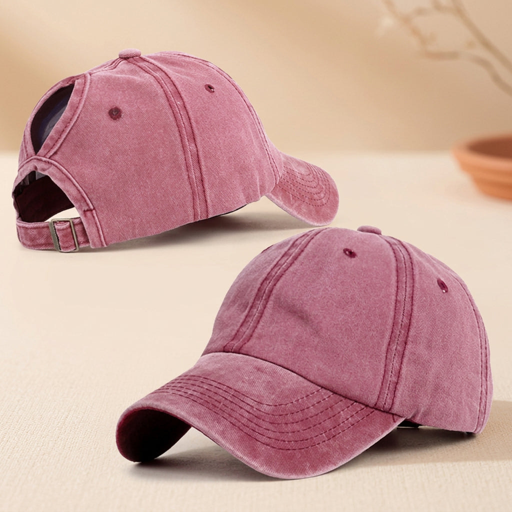 Cotton Ponytail Baseball Cap