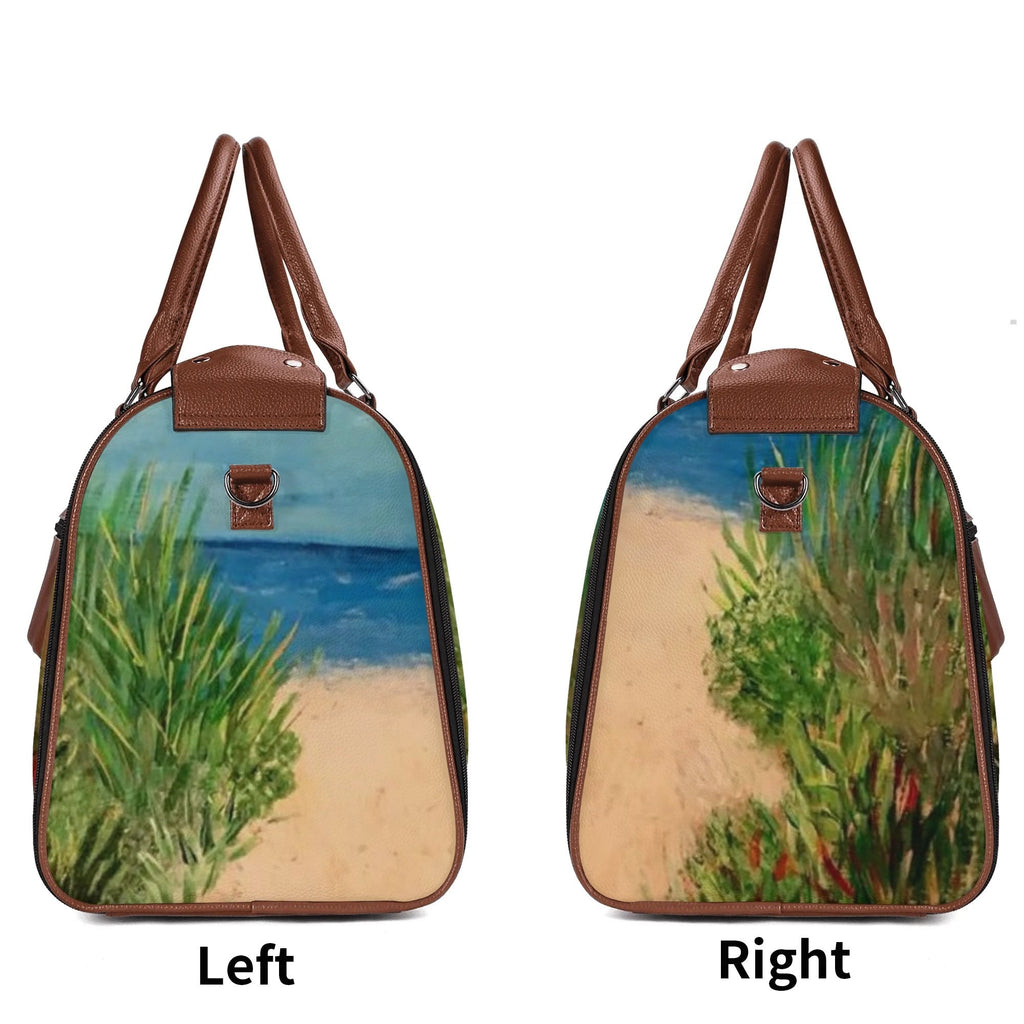 Foldable Faux Leather Travel Duffel Bag