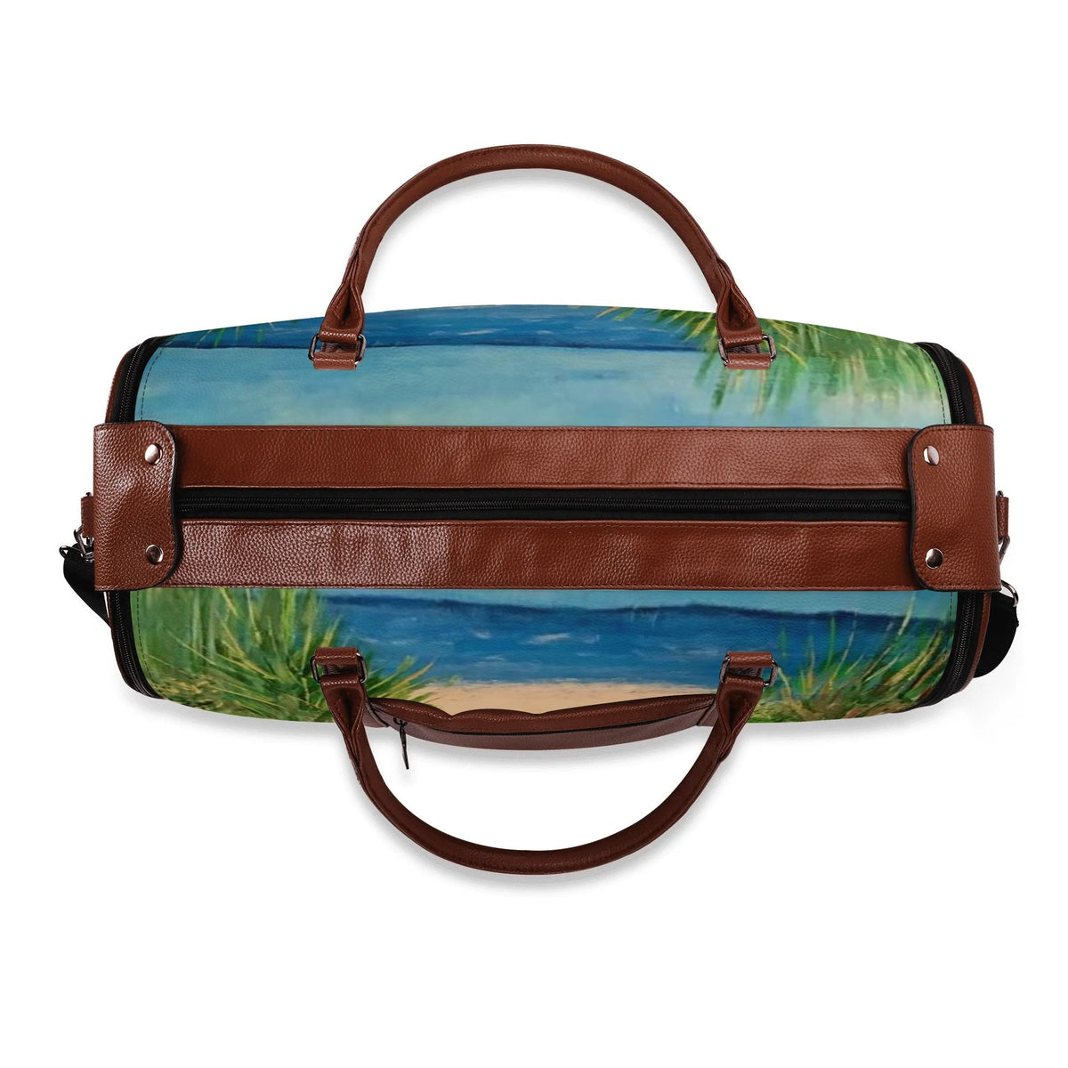 Foldable Faux Leather Travel Duffel Bag