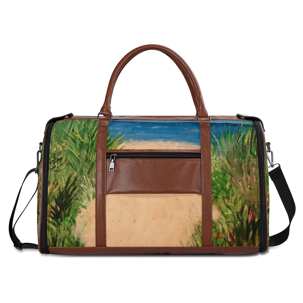 Foldable Faux Leather Travel Duffel Bag