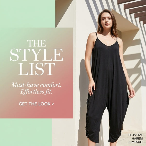 Plus Size Women's Deep V Neck Sexy Jumpsuit