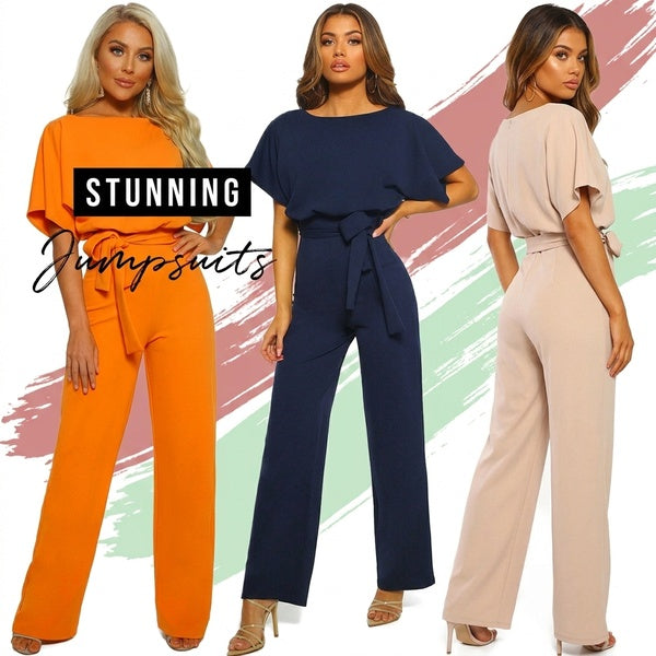Elegant Plus Size Women’s Summer Jumpsuit with Wide Legs
