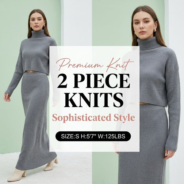 Two-Piece Set Knitted Dress Sweater