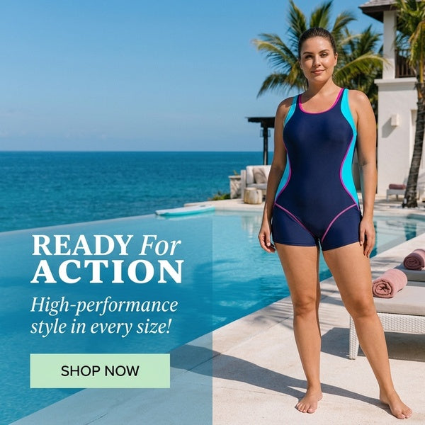Plus Size Patchwork Sport One Piece Swimsuit for Women