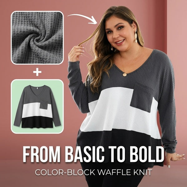 Plus Size Women's Knitted Sweater with Long Sleeves