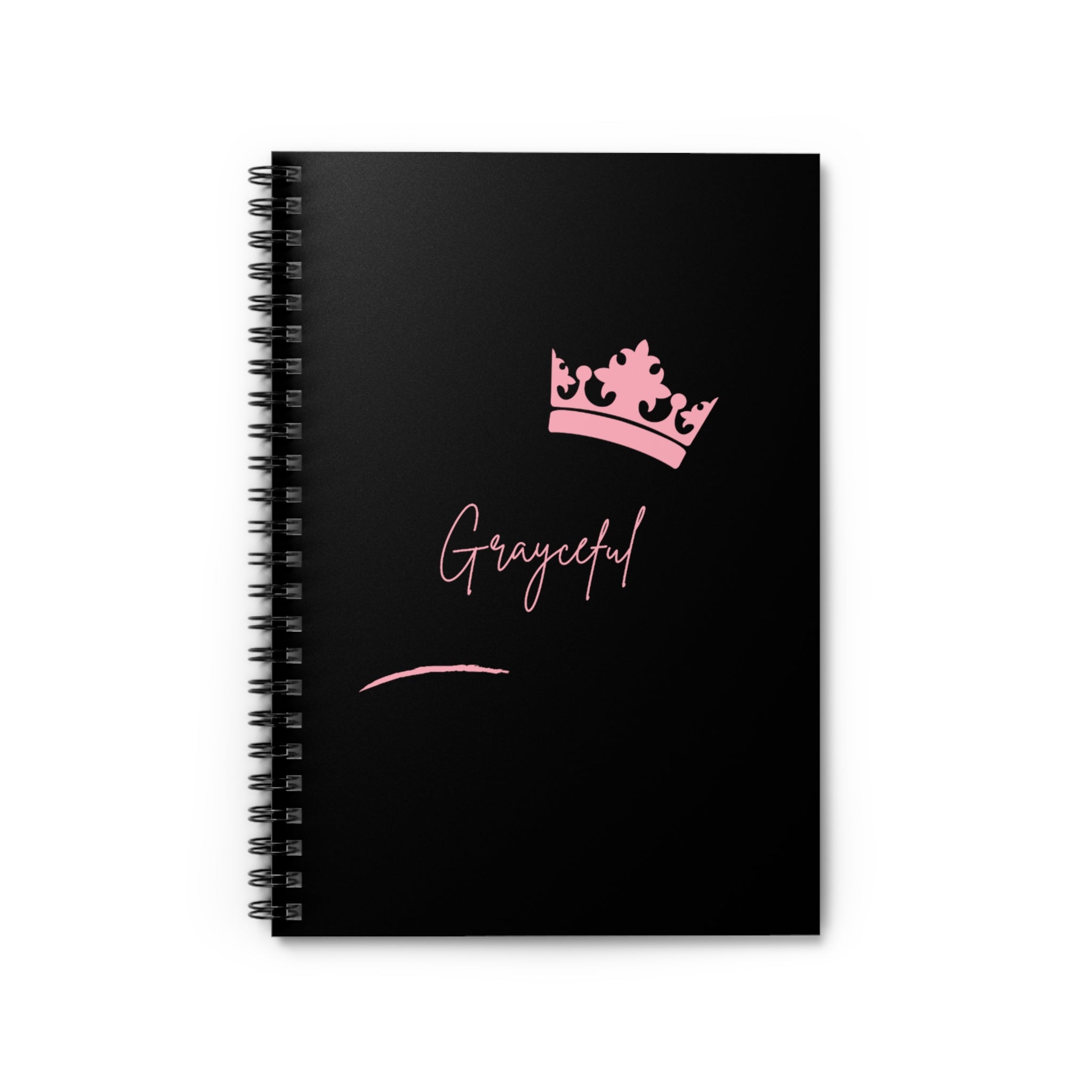 Minimalist Spiral Notebook Ruled Line in Black and Pink