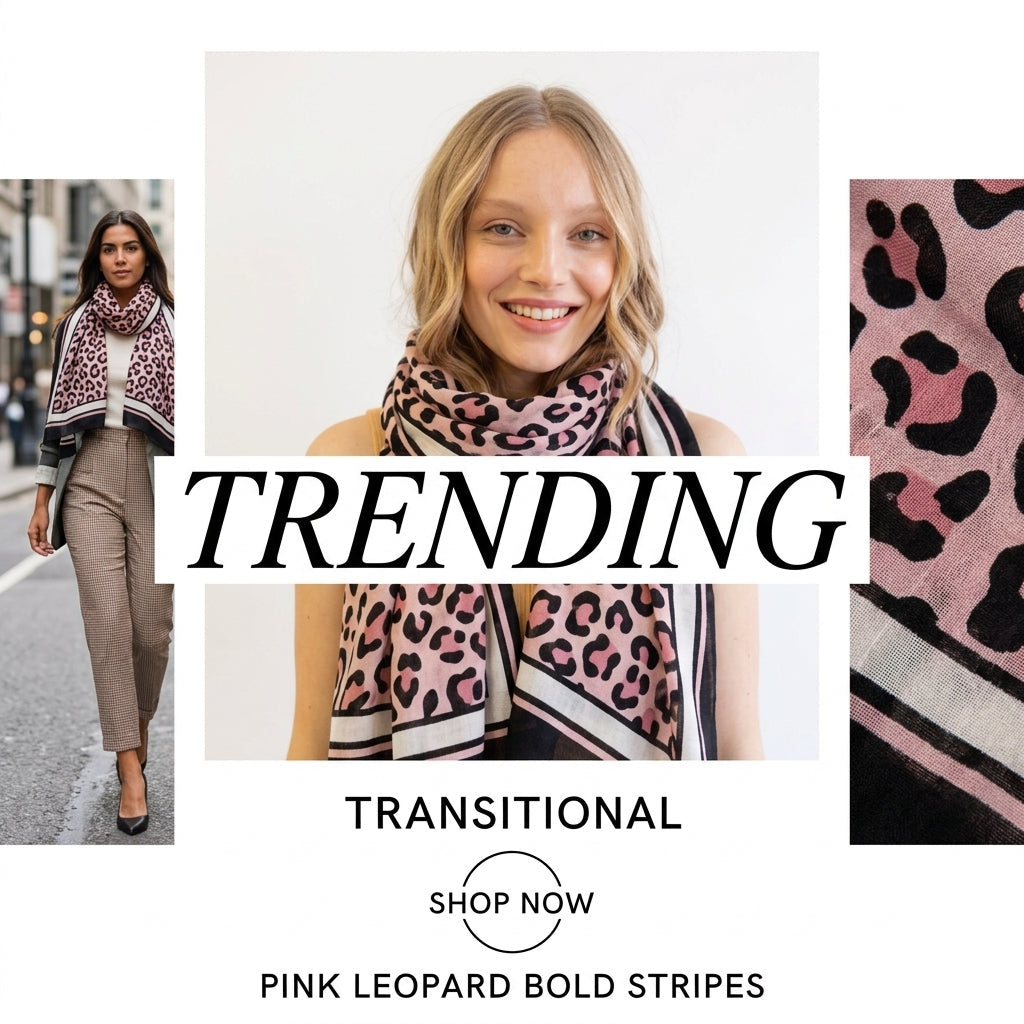 Women's Cotton Linen Leopard Print Scarf for Fall/Winter