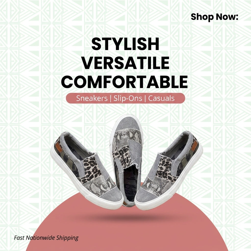 Women's Casual Snake Print Canvas Shoes with Thick Sole