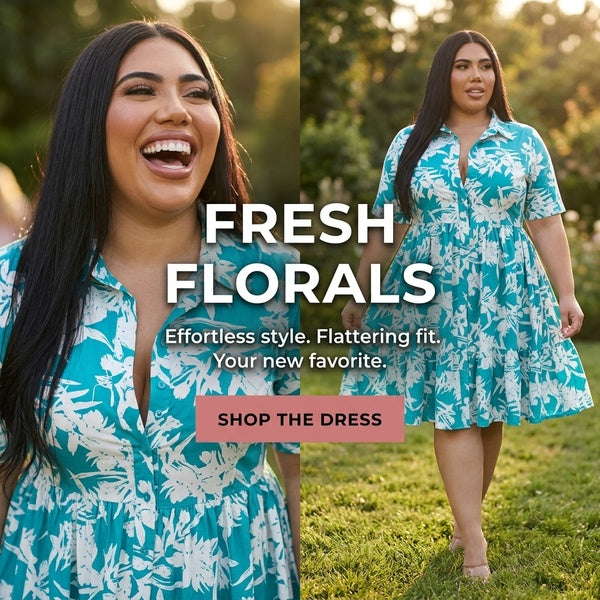 Plus Size Floral Print A-Line Dress for Women